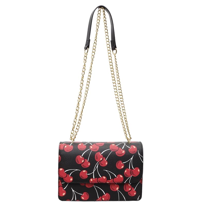 Lushandy Cherry Purse for Women, Coquette Aesthetic Shoulder Bag Cute Strawberry Satchel Purse Small Chain Crossbody Bag