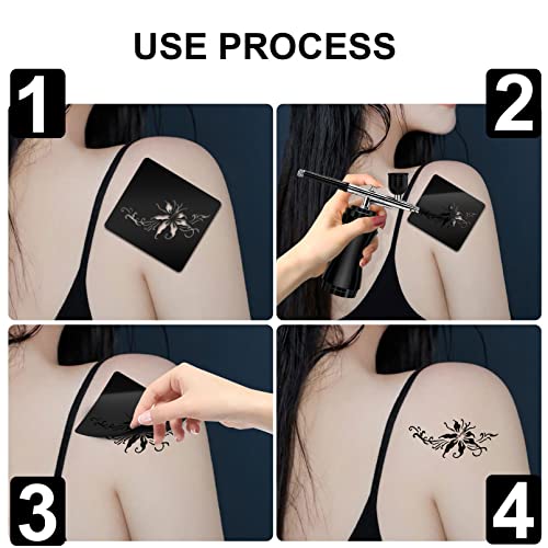 Aresvns 550+ Pcs Temporary Tattoo Stencils With Body Painting Pen,24 Sheets Henna Tattoo Templates Reusable For Women,Glitter Tattoo Stencils,Airbrush Tattoo Stencils,Body Art Template Christmas Gift #TOP4