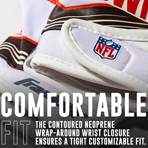 Image of Franklin Sports Youth NFL Football Receiver Gloves - Kids Football Gloves Pair - NFL Team Logos and Silicone Palm