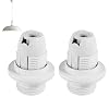 2PCS E14 Lamp Holder, Plastic Bulb Holder Socket with Lampshade Ring, Pendant Socket Lampshade for Home, Electric Light Fitting Parts for Table & Floor Lamp and Ceiling Fixtures