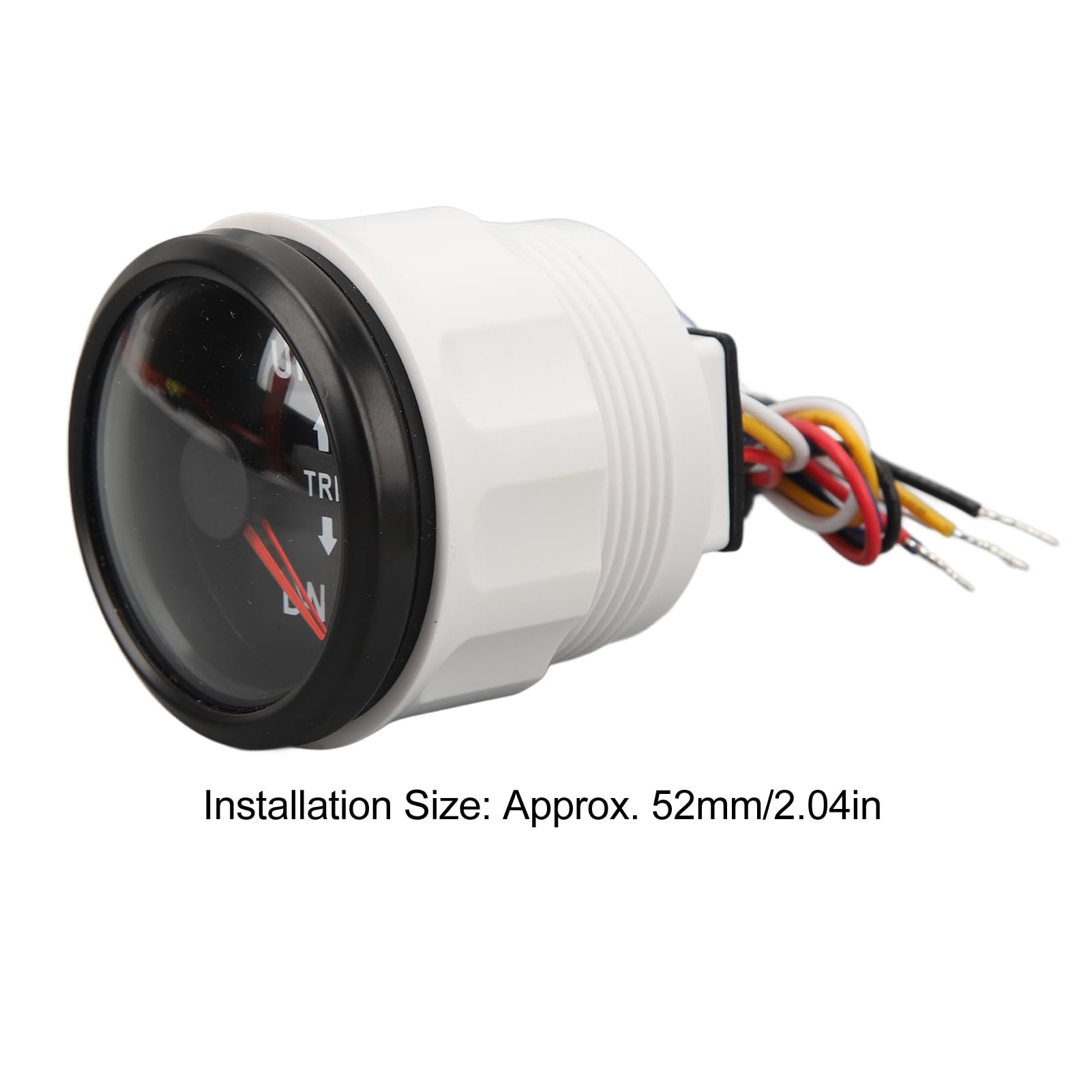 Boots-Trimmanzeige, 52 Mm, Boots-Trimmanzeige, Edelstahl, DC9 Bis 32 V UP DN, Marine-Trimm-Balance-Messgerät für Yachten, Marinesoldaten (Schwarzes Zifferblatt mit schwarzem