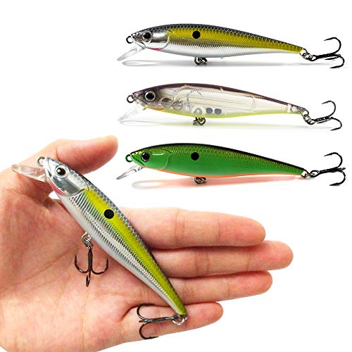Yialia 9.5 cm 10g Iscas De Pesca Minnow Artificial Hard Swimbait Isca Flutuante De Água Doce De Água