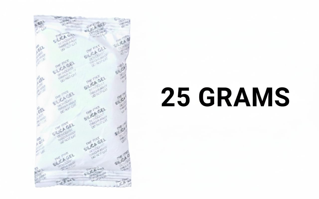KDeX Silica Gel 25gm Pouch 20 pcs Pack, 500 Grams Pack, Dehumidifier Silika Gel Bags for Cupboard, car, Bedroom, Camera, Lenses, Shoes, Moisture, Room Kitchen, Wardrobe, Moisture absorbents sachets 3