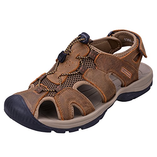 WhiFan Sandalias con Punta Cerrada para Hombre, Verano Exterior Transpirable No Correas Senderismo Sandalias De Playa
