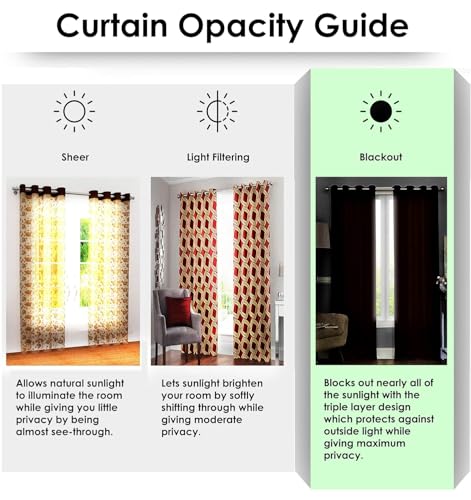Image of HUTI Home 7 Feet Beige Window Curtains Set of 2 | Heavy 100% Blackout Polyester Eyelet Curtains | Privacy & Light Blocking | Solid Plain Design for Bedroom & Living Room (120 x 213 cm)