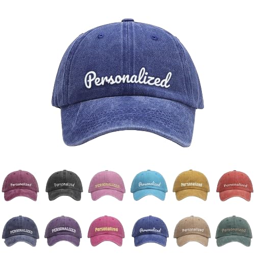 Customizable Named Baseball Cap, Vintage Washed Unstructured Baseball Cap, 100% Cotton Adjustable Baseball Cap, dad Cap
