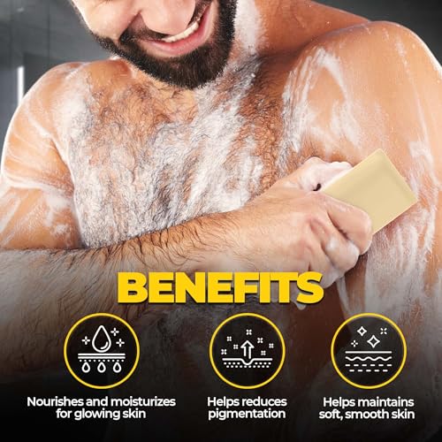 Image of Beardo Ultraglow Brightening Bathing Bar | 9% complex glutathione, niacinamide & kojic acid | Skin Brightening Soap | Whitening Soap for men | Dermatologically Tested | 75g X Pack of 1