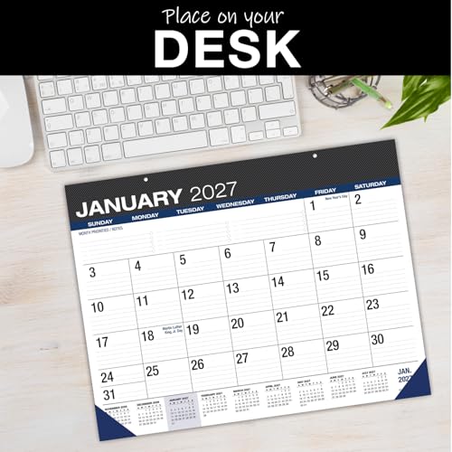 Image of Desk PAD: 22 inch x 17 inch Large Print Desk Pad Calendar, APR 2026 - DEC 2027, 21 Months, (Black)