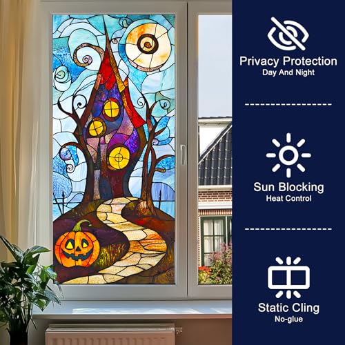 Vinilo Decorativo para Ventana con Diseño Halloween 39.3 x 17.7 in miniatura 2