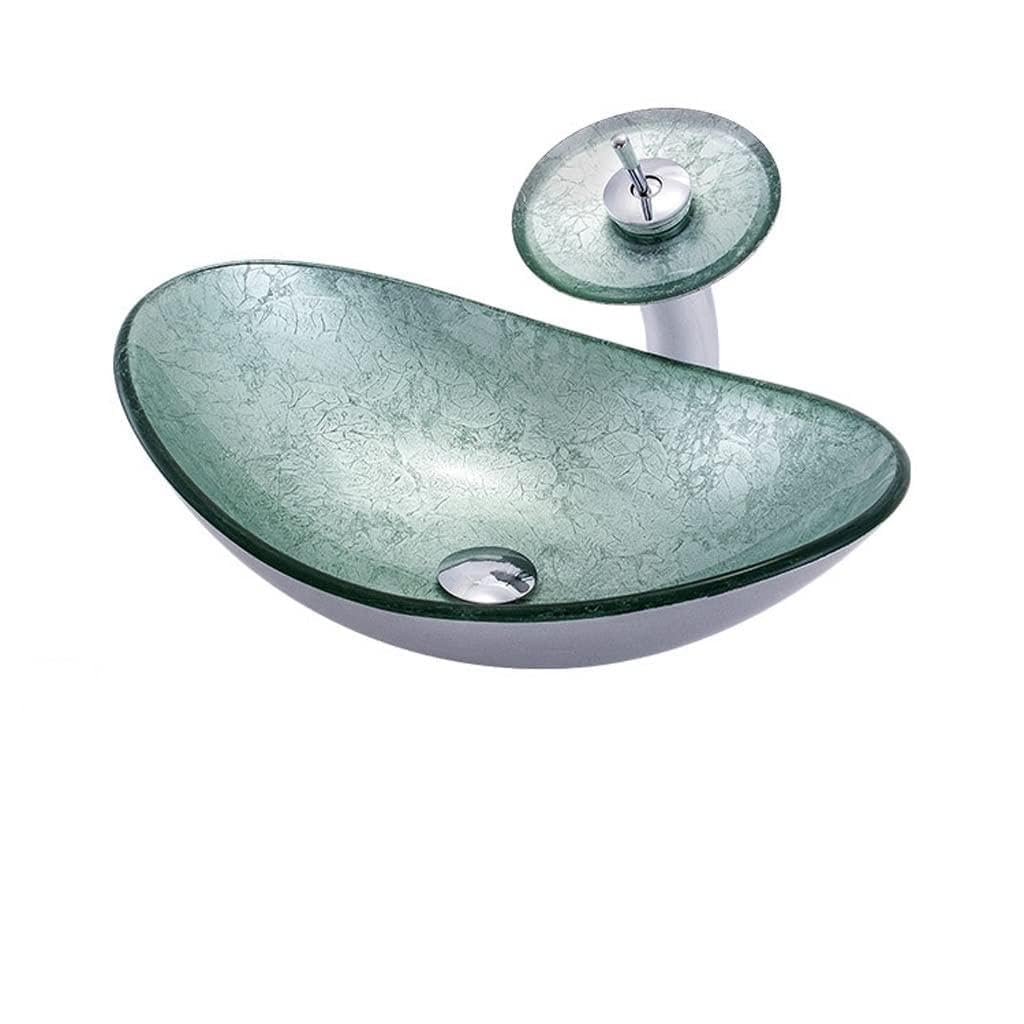 OLSKFUH Bathroom Vanity Modern Simple Vessel Sink Bathroom Stylish Washbasin Tempered Glass Wash Basin Hotel Art Desk Sink Bathroom Sink,Sink set