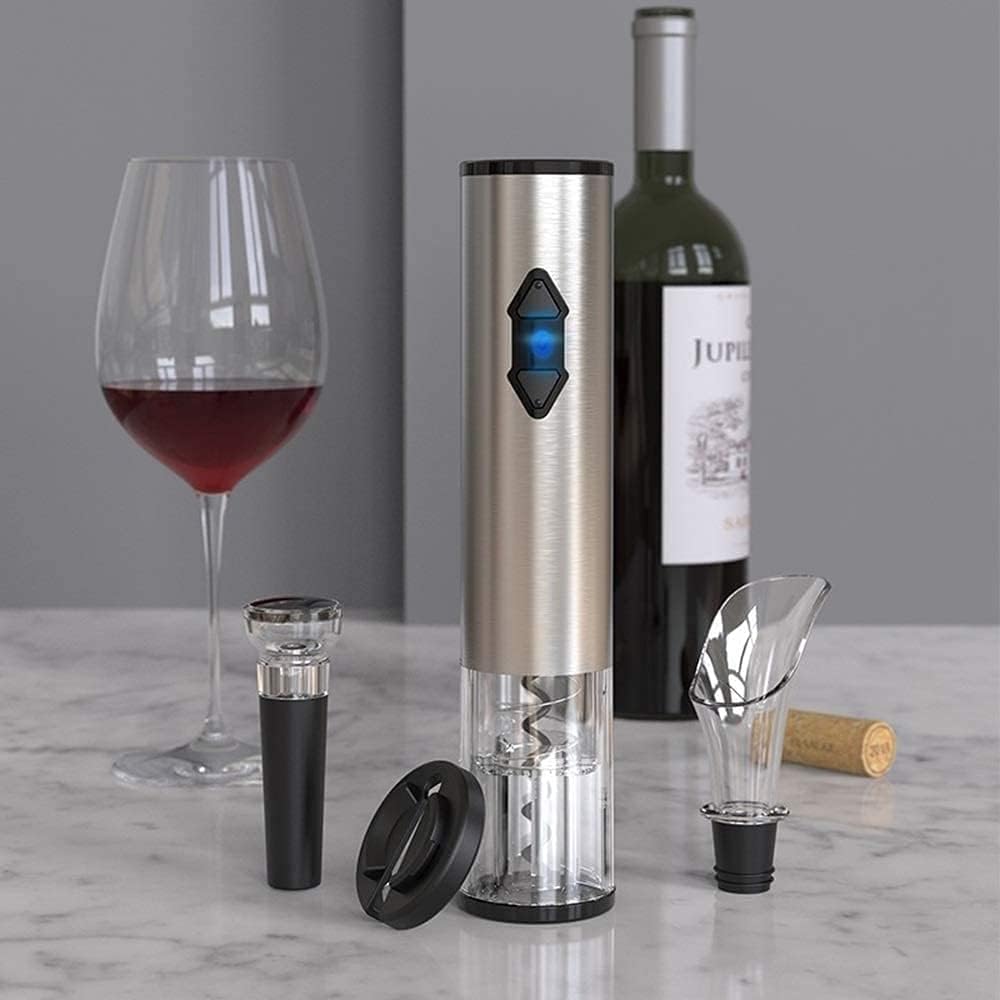Electric Wine Bottle Openers Set,Automatic Corkscrew Bottle Opener with Foil Cutter,Automatic Corkscrew Opener Battery Powered Motorized Cordless
