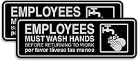 Vista 67 de Standard Employees Must Wash Hands - Letrero para puerta/pared, color negro, pequeño