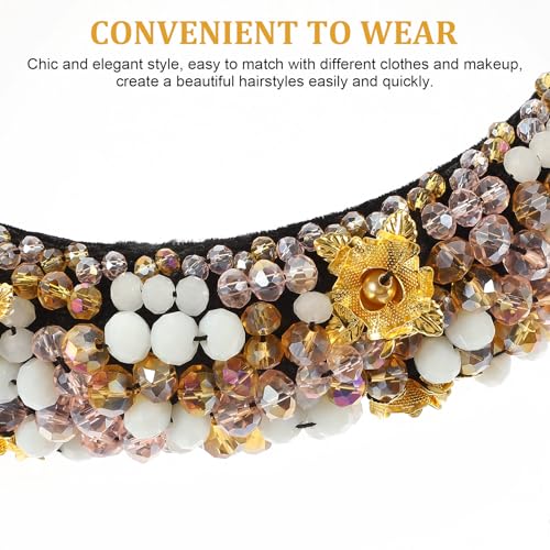 minkissy Baroque Rhinestone Headband, Wide Velvet Padded Hairband for Women Elegant Hair Accessory for Parties Weddings, and Daily Wear - Image 3