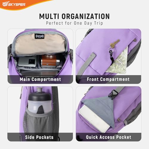 Image of SKYSPER Sling Bag RFID Cross Body Bag Recycled Crossbody Backpack Travel Daypack