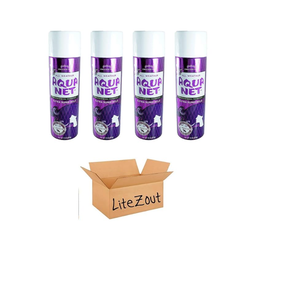 LiteZoutExtra Super Hold Professional Hair Spray Unscented 11 oz (4 Pack)