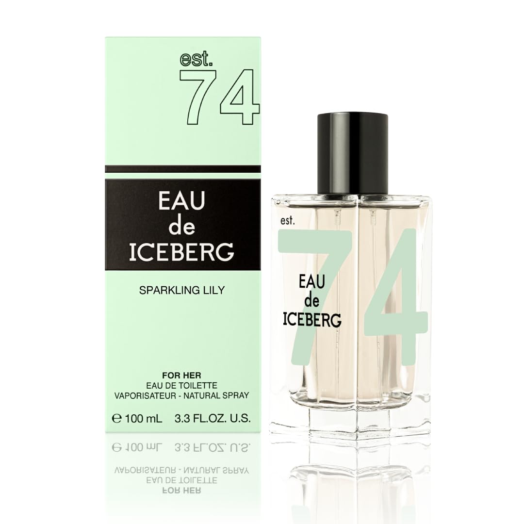 EAU de ICEBERG Sparkling Lily – woda toaletowa 100 ml, aromaty dla kobiet, kwiatowy, prostokątna butelka szklana o ponadczasowym designie, dla kobiet o współczesnej kobiecości