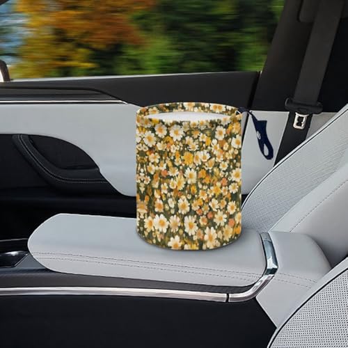 Image of Black Cat Maple Leaf Pumpkin Car Front Seat Can Leak Proof Front Seat Back Seat Garbage Container Bag Kitchen Rubbish Bin Fashion Vehicle Organization Bin, Easy to Use