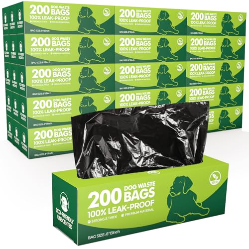 Sherr 10 Boxed Rolls 2000 Counts Dog Poop Bags Bulk Leak Proof Dog Doggy Poop Pet Waste Bags for Puppy Pets Outdoor Walking and Travel