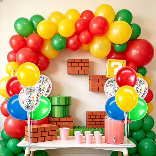 Image of TONIFUL 4 Set Red Yellow Blue Green Balloon Stand Centerpieces for Table