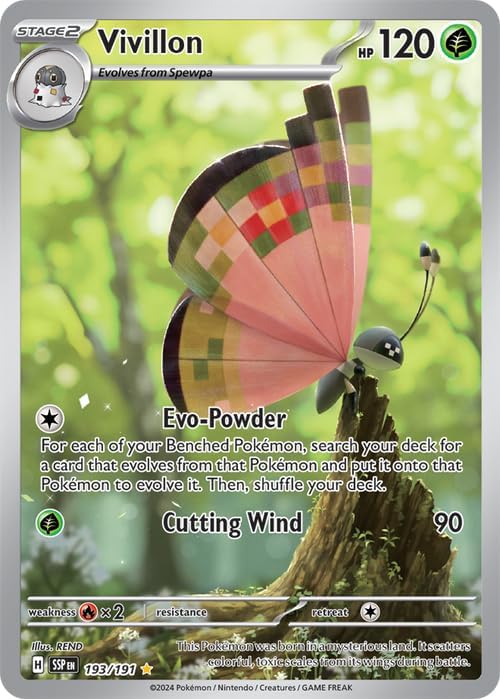 Pokemon - Vivillon 193/191 - Surging Sparks - Illustration Rare Foil Card
