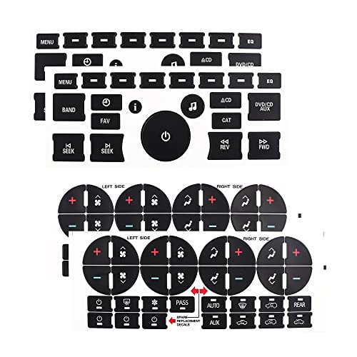 AC Dash Button Repair Kit Sticker for Chevy - Best for Fixing Ruined Faded A/C Control Buttons - Decal Replacement Fits Select 07-14 GM Vehicles & Radio Dash Buttons- Decal Replacement Stickers for SUV Truck Accessorie(4 Sheets) AC Dash Button Repair Kit Sticker for Chevy - Best for Fixing Ruined Faded A/C Control Buttons - Decal Replacement Fits Select 07-14 GM Vehicles & Radio Dash Buttons- Decal Replacement Stickers for SUV Truck Accessorie(4 Sheets)