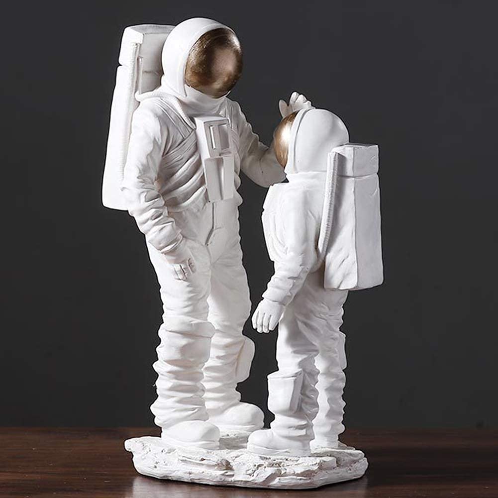 WXKAGF Dekoracja posągu astronauty Żywica kosmonauta Zachęcaj do figurki Dzieci Chłopcy Figurka Dekoracja Ozdoby do domowego biura Wystrój salonu Ozdoba Prezent