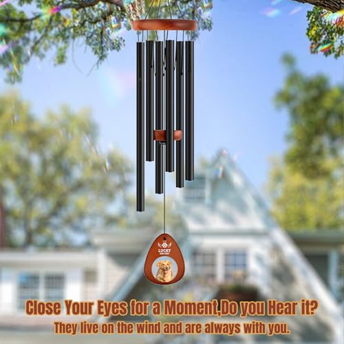 Image of Personalized Pet Memorial Wind Chimes - Dog Memorial Gifts for Loss of Dog,Dogs Remembrance Bereavement Gift,Custom Pet Loss Sympathy Gifts in Memory of Dogs Cats (Design 2)