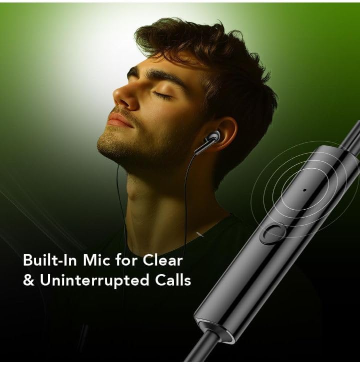 Image of Durable Metal Wired Earphones Earbuds with Microphone & Deep Bass Clear Sound Noise Isolating in Ear Headphones, Stereo Ear Buds for Cell Phones, Laptop, Tablet,