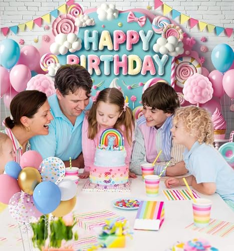 Fondo para fotografía Candy Happy Birthday 8x6FT miniatura 4