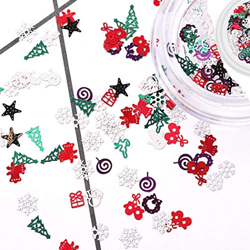 Sethexy 3D Weihnachten Nail Art Zubehör Bunt Metall Ohrstecker DIY Pailletten Funkeln Legierung für Kunst Nägel Design… – Bild 5