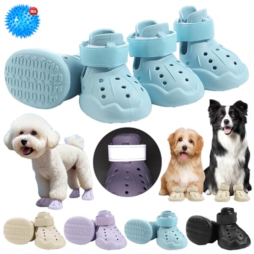 犬用ブーツ 小型犬 夏 ドッグシューズ 大型犬 メッシュ 犬 靴 防水 犬用靴 脱げない 犬の靴 4個セット 抗菌防臭 耐久性ゴム底 夜間反射テープ付き 肉球保護 傷舐め防止 履かせやすい 梅雨対策
