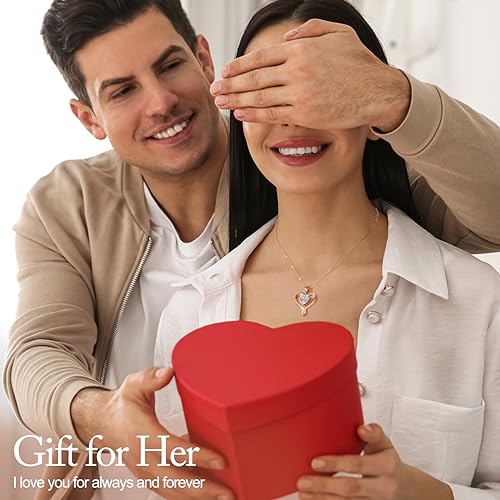 Birthday Gifts for Women Wife Infinity Heart Birthstone I Love You Necklace for Women S925 Sterling Silver Anniversary Wedding Gifts for Christmas Valentines Mothers Day Women's jewelry Diamond Pendant Necklaces Gift for Her Mom Daughter Grandma3