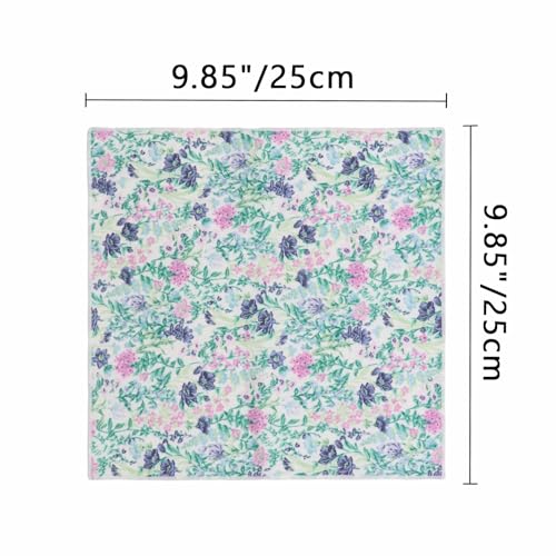 Image of Floral Pocket Squares for Men with Holder Printed Flower Mens Handkerchief Cotton Suit Pocket Hanky for Wedding