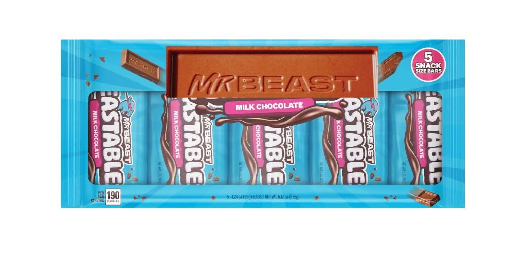 Mr-Beast Milk Chocolate Bar, 1.24 Oz (35g), 5 Count