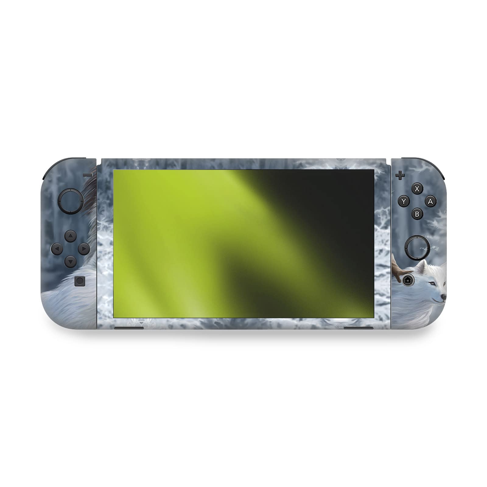 Head Case Designs sous Licence Officielle Anne Stokes Gardiens d'hiver Mix Art Vinyle Autocollant De Jeu Peau Autocollant Couverture Compatible avec Nintendo Switch OLED Bundle