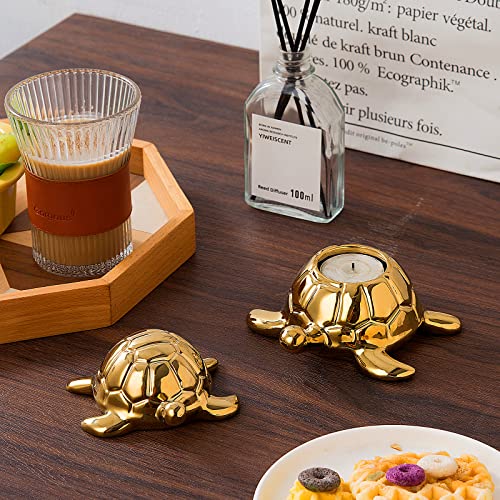 Golden Turtle Statue,Sculptures Gold Turtle Ornament Ceramic Statue Home Accessories Gold Desk Home Indoor Decorative Collectible Gift Or Elders #TOP5