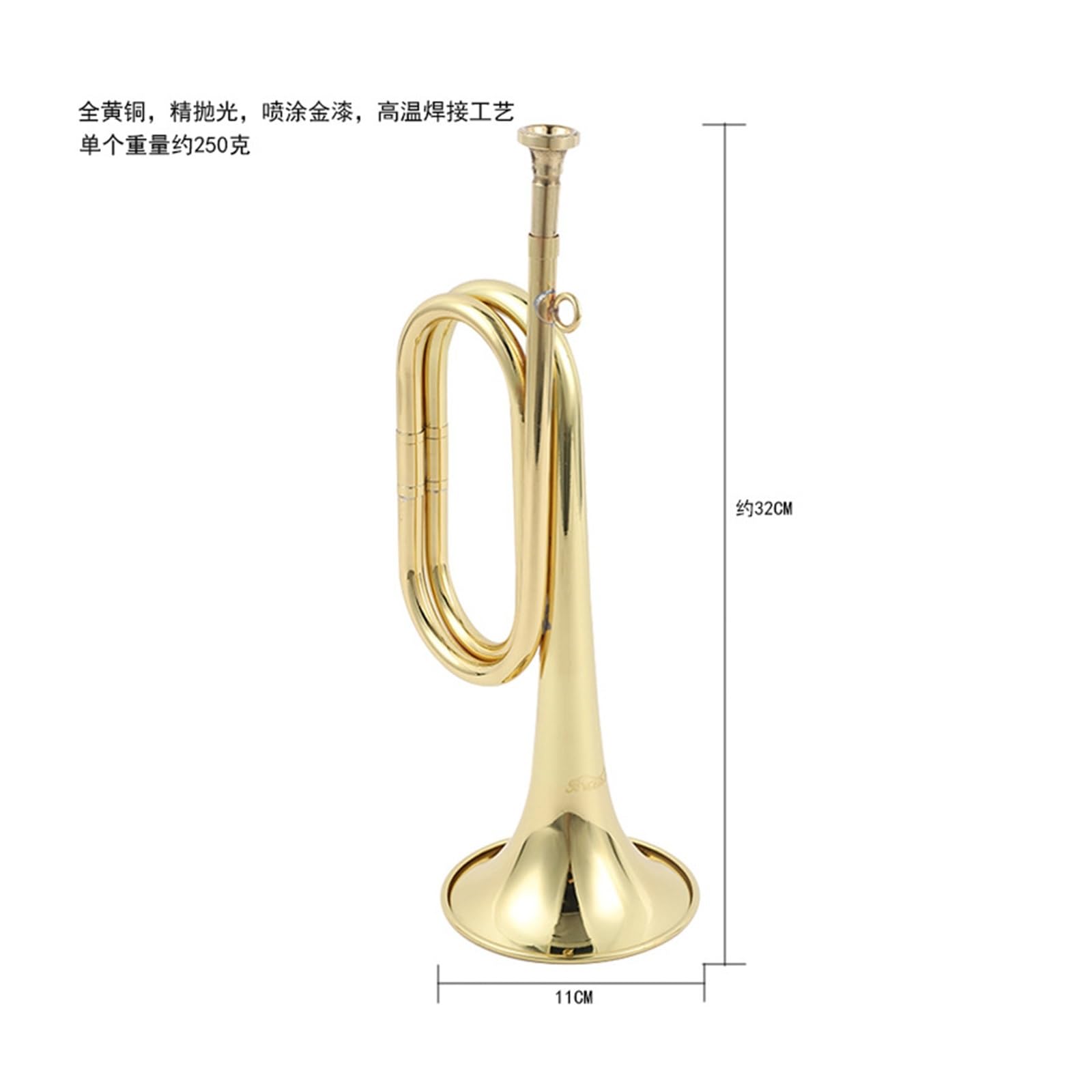 trąbka instrument Instrument Muzyczny Bugle Charge Bugle Z Brązu Minuet Horn (Color : 04)