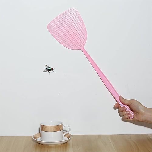 Miniatura 2 de Paquete de 3 matamoscas manual de plástico fuerte, peso ligero, control de plagas de insectos y avispas con mango flexible de 13.8 pulgadas de
