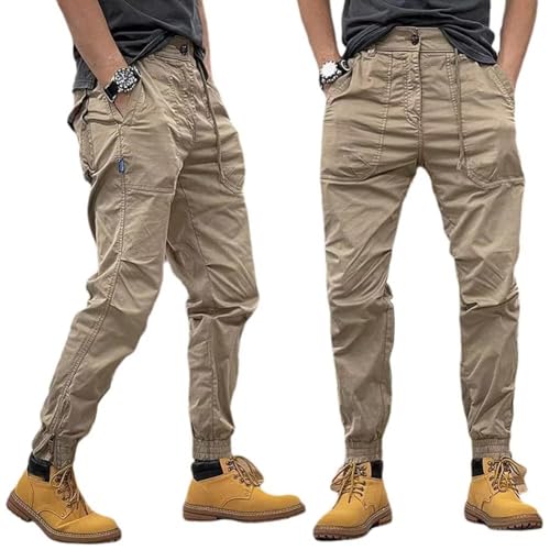 Rivccku Men's Hiking Work Pants Outdoor Tactical Cargo Pants Casual Combat Pants with Pockets Sports Trousers