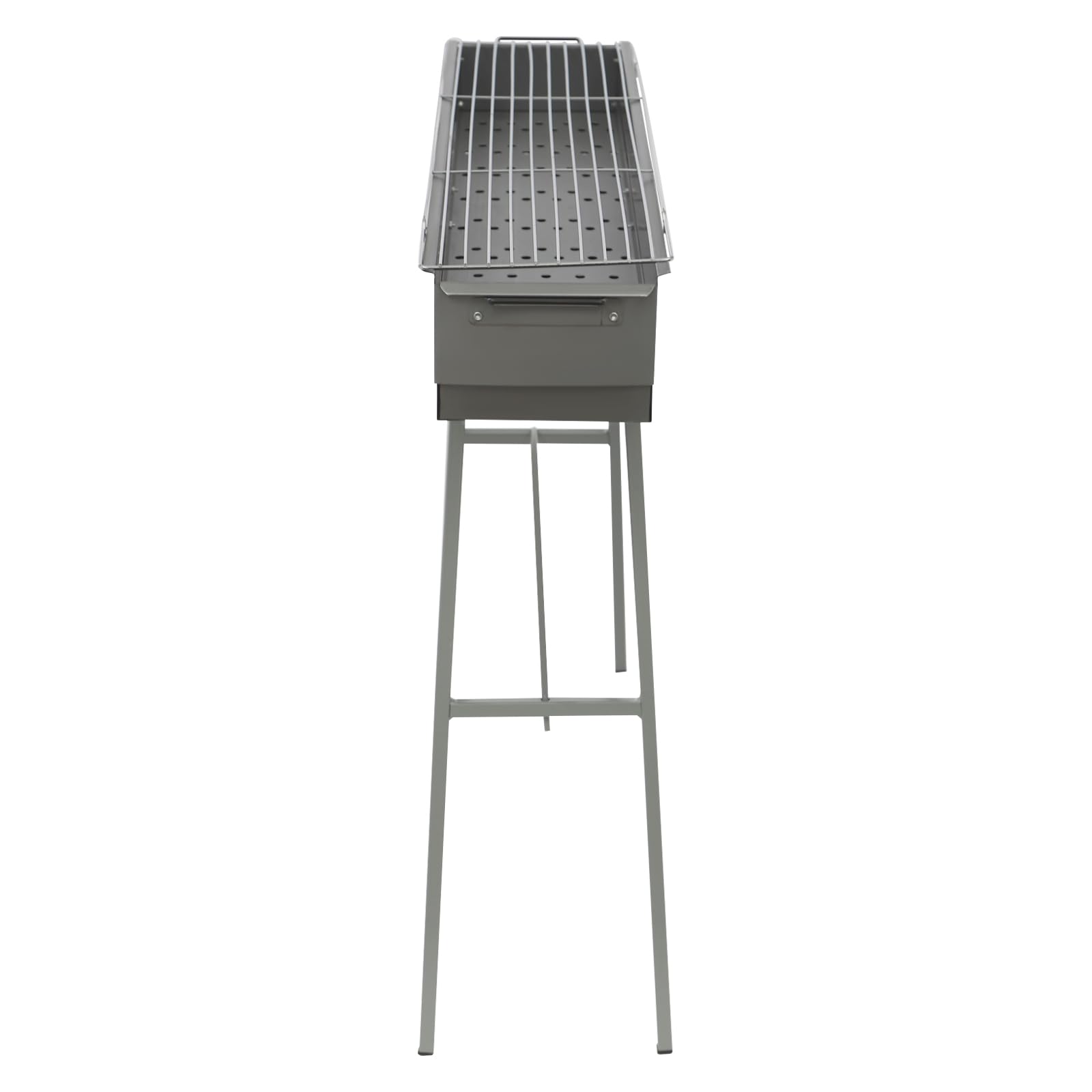 Barbecue a carbonella per barbecue, portatile da picnic, griglia rettangolare rimovibile, griglia a carbone con patta ad aria regolabile, per attività all'aperto, campeggio, picnic, feste