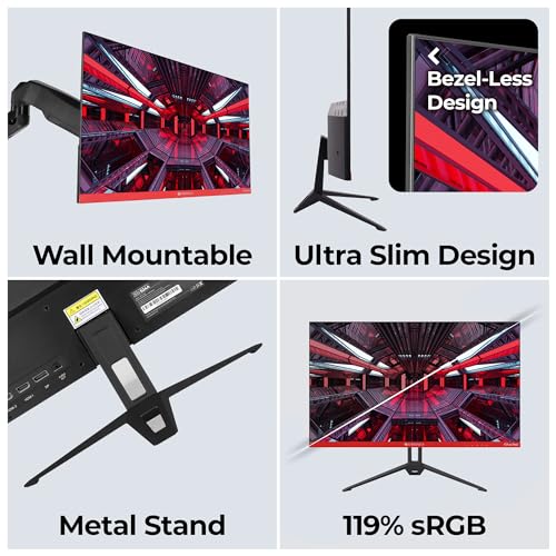 Image of ZEBRONICS 24 inch 165Hz Gaming Monitor with FHD 1080p, IPS Panel, 1ms MPRT, HDR10, Free sync Support, HDMI, DP, 250 Nits max, 16.7M Colors, Built-in Speakers and Ultra Slim Bezel Less Design ZEB-S24A