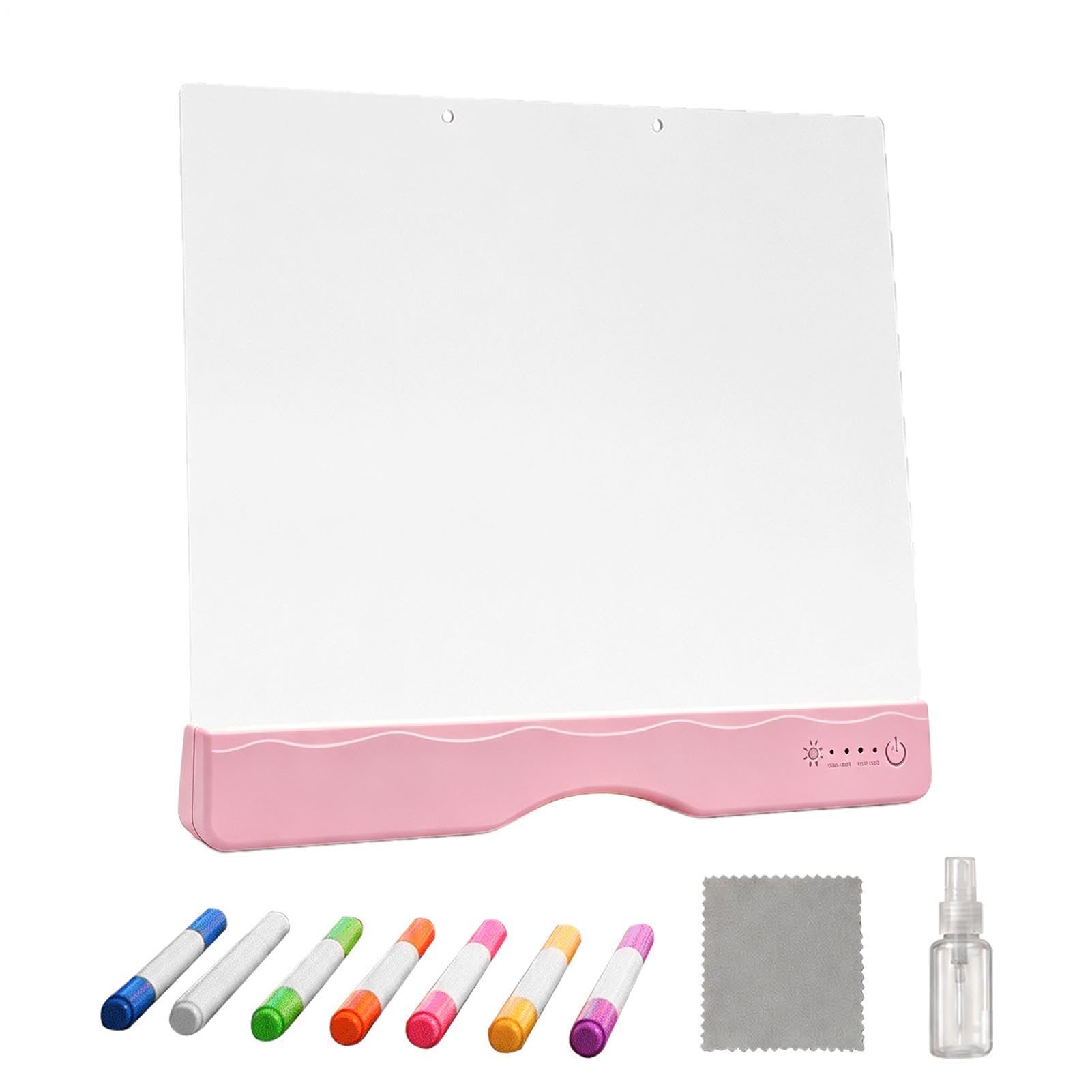 Tablero de dibujo iluminado recargable con marcadores