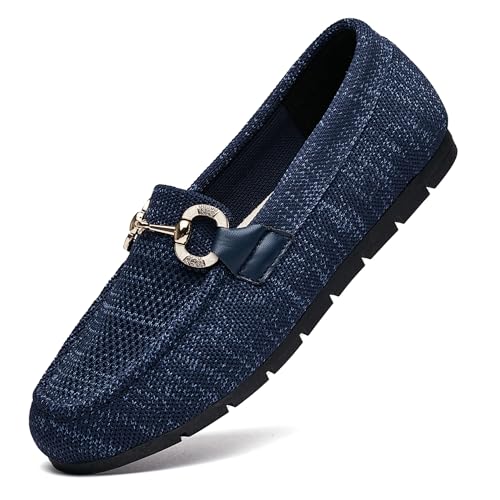 Image of Women's Knit Slip On Loafers - Breathable Mesh Flats with Memory Foam Insole & Arch Support, Non-Slip Comfortable Shoes for Work Office Commute, Driving, Casual Daily Walking (Wide Foot Friendly)