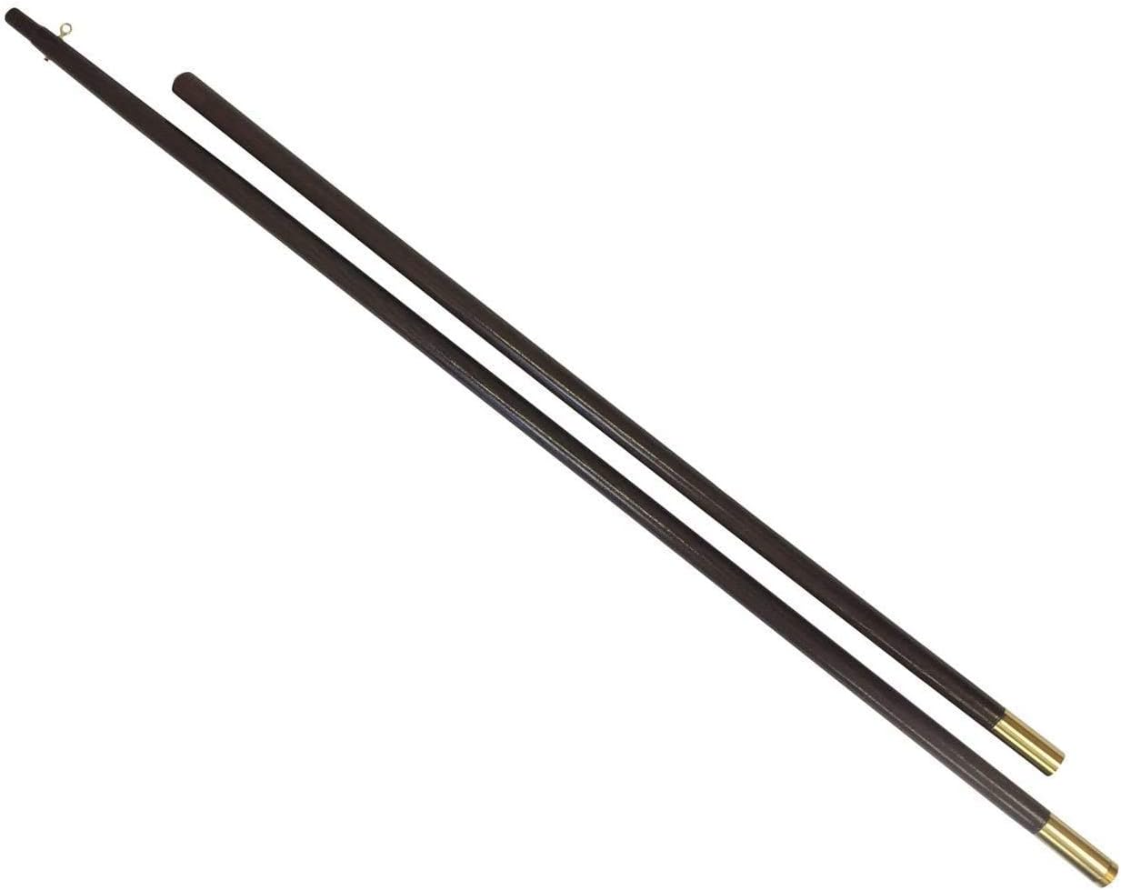 Gettysburg Flag Works 9' Solid Oak Indoor or Parade Flagpole, 1.25" Diameter Two Piece Pole with Gold Brass Screw Joint