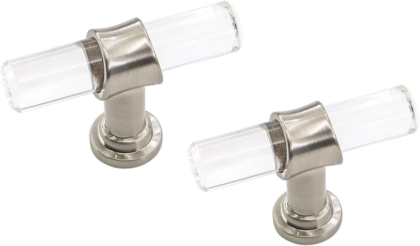 LONTAN 5 Pack Drawer & Door Knobs - Brushed Nickel Acrylic for Chest of Drawers, Kitchen & Bathroom Cabinets — image 1
