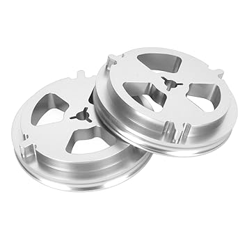 1/4 Inch Nab Hub Adapter, Reel to Reel Recorder Adapter 1 Pair Aluminum Polished Base Easy Installation Professional for Reel to Reel Recorder (Silver)