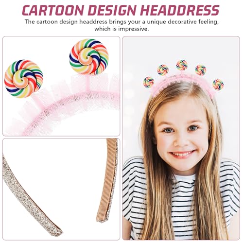 Image of 1Pcs Lollipop Headband Lollipop Headdress Candy Headband Candy Cartoon Food Princess Hair Accessories for Girls Women