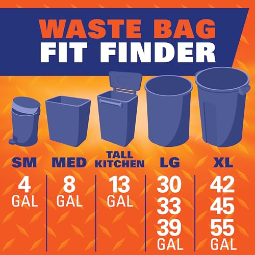 Hefty Strong 30 Gallon Trash Bags with Drawstrings, Black, Unscented, 28ct - image 8