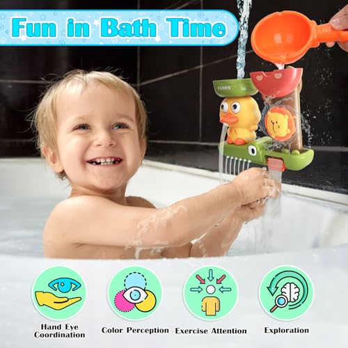 Bath Toys for Toddlers, Baby Bath Toys with Suction Cup, Sensory Shower Toy for Autism, Interactive Water Toy for Boys Girls Ages 2 3 4 5 Years Old - Image 3