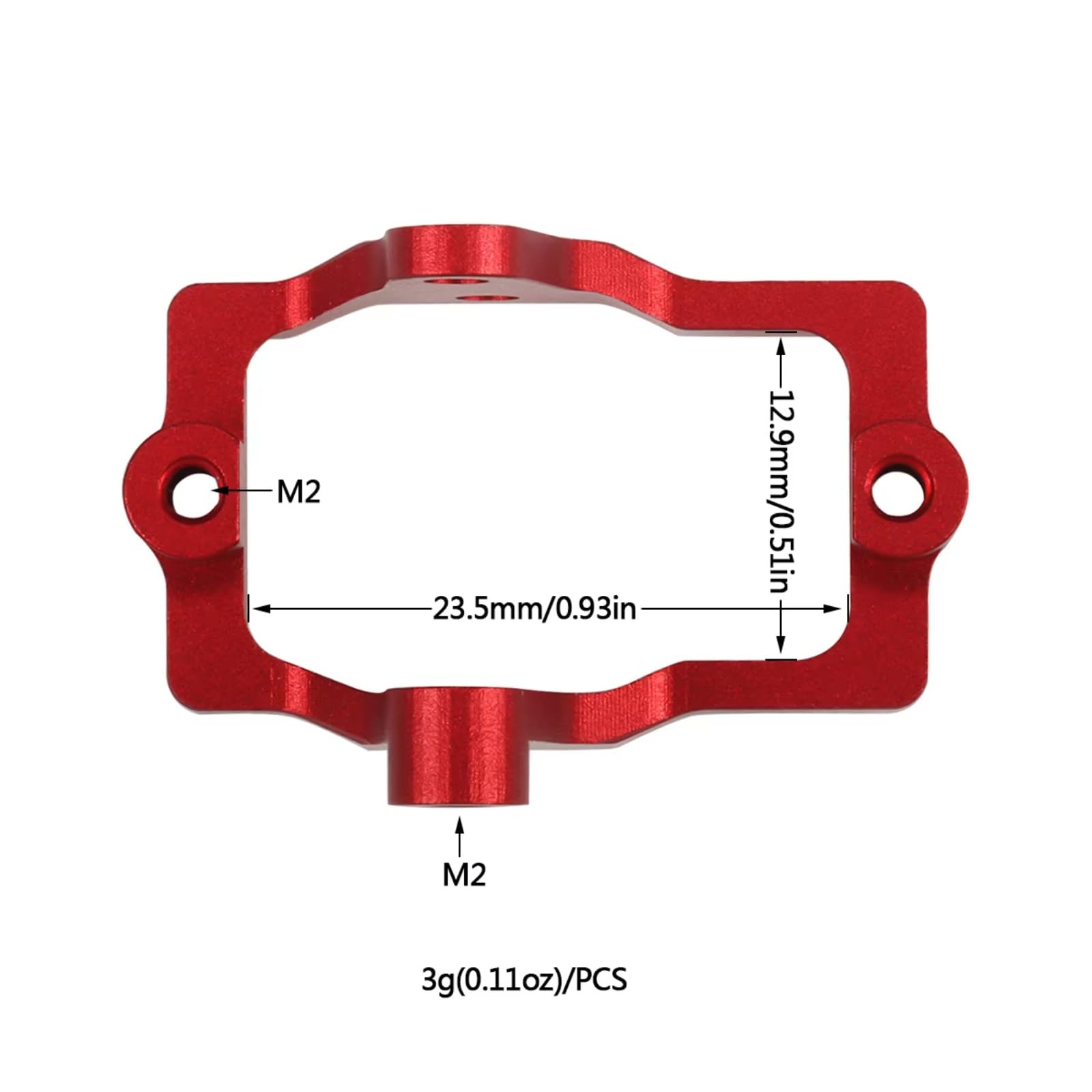 for TRX4M for Bronco for Defender 1/18 1 Pcs Aluminum Servo Mount 9739 RC Crawler Car Upgrade Parts Upgrade Accessories RC Car Accessories(Red)